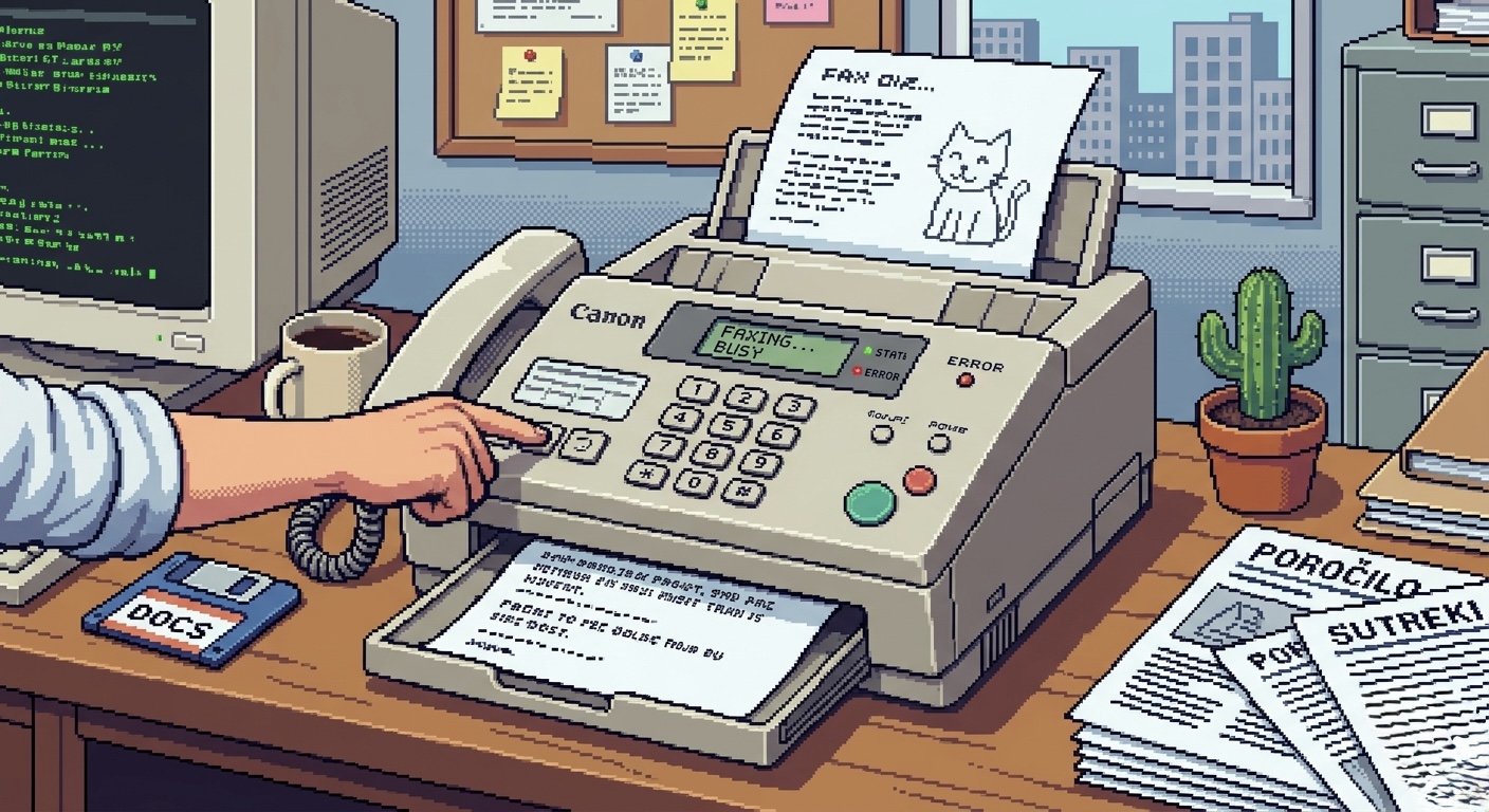 Faks v ministrskem kabinetu — simbol regulacijske zastarelosti